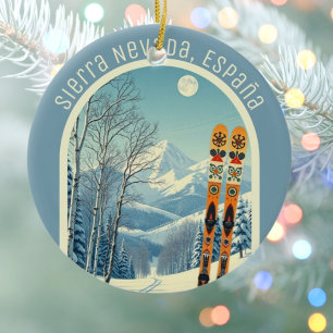Décoration En Céramique Sierra Nevada Espagne España zone ski souvenir