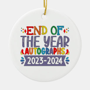 Décoration En Céramique Signatures de fin d'année 2024 Dernier jour d'écol