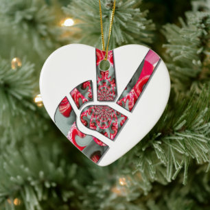 Décoration En Céramique Signe de paix à la main