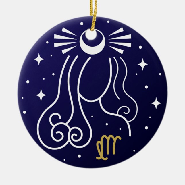 Décoration En Céramique SIGNE Zodiaque Virgo Virgin (Devant)