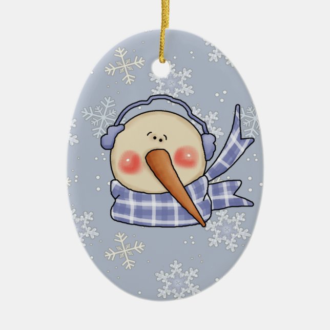 Décoration En Céramique Silencieux Snowman (Devant)