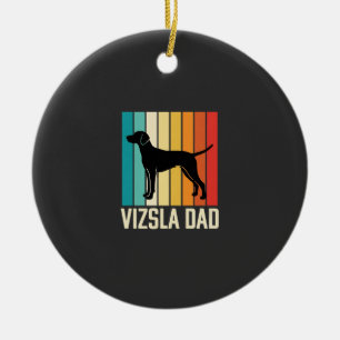 Décoration En Céramique Silhouette de chien papa Vizsla rétro