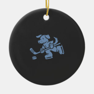 Décoration En Céramique Silhouette de chien Retriever d'or Labrador Hockey