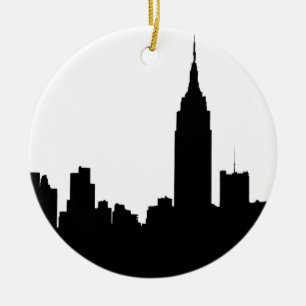 Décoration En Céramique Silhouette de l'horizon de NYC, Empire St Bldg #1