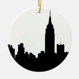 Décoration En Céramique Silhouette de l'horizon de NYC, Empire St Bldg #1