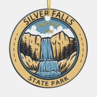 Silver Falls State Park Oregon Badge Vintage