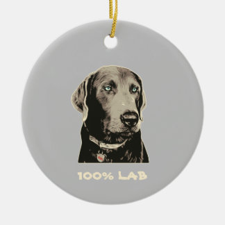 Décoration En Céramique Silver Lab 100% Labrador Ceramic Ornament