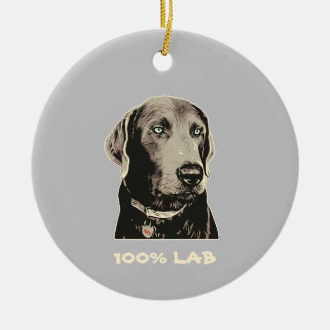 Décoration En Céramique Silver Lab 100% Labrador Ceramic Ornament (Devant)