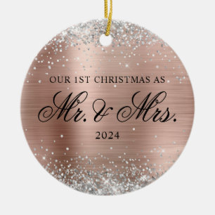 Décoration En Céramique Silver Parties scintillant Rose Gold Foil 1ère pho