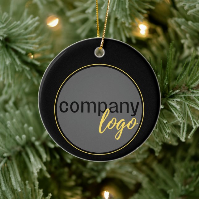 DÉCORATION EN CÉRAMIQUE SIMPLE BUSINESS LOGO BLACK XMAS VACANCES AFFICHER (Arbre)