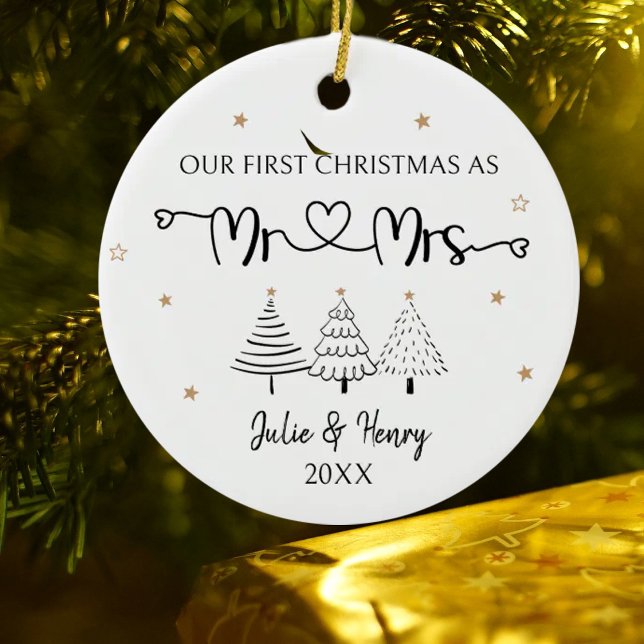 Décoration En Céramique Simple couple premier Noël (Créateur téléchargé)