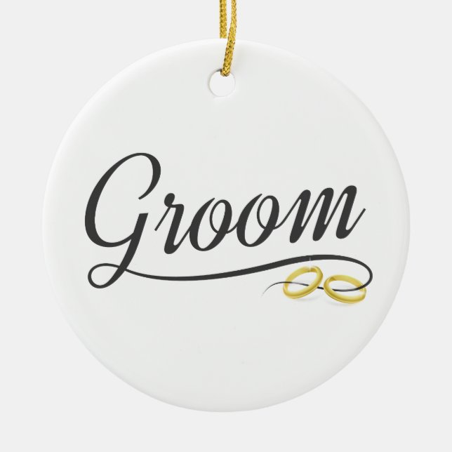 Décoration En Céramique Simple Groom Floral Wedding Calligraphie | Ornemen (Devant)