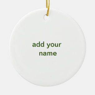 Décoration En Céramique Simple minimal vert ajoutez votre texte nom photo