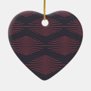 Décoration En Céramique Simple, rouge, motif traditionnel avec lignes