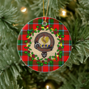 Décoration En Céramique Sinclair Badge & Tartan Noël personnalisé