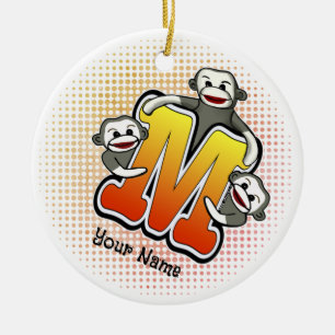 Décoration En Céramique Singe de chaussette M monogrammé