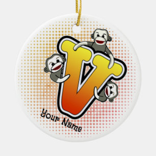 Décoration En Céramique Singe de chaussette Monogram V