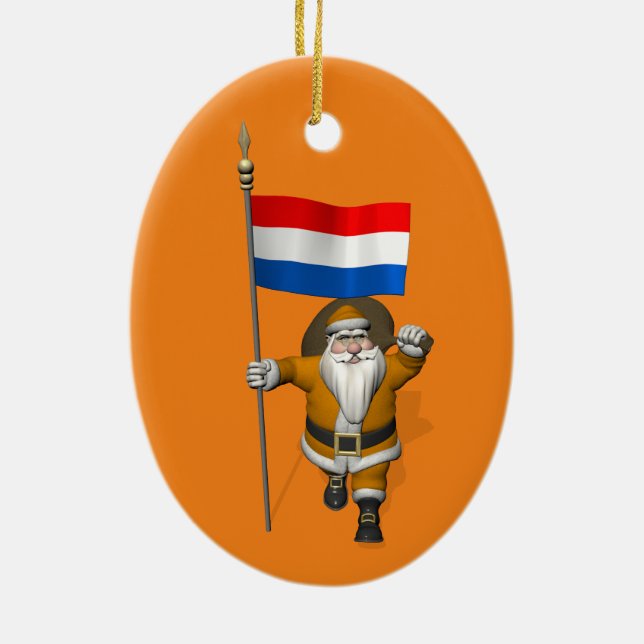 Décoration En Céramique Sinterklaas Avec Ensigne De Pays-Bas (Dos)