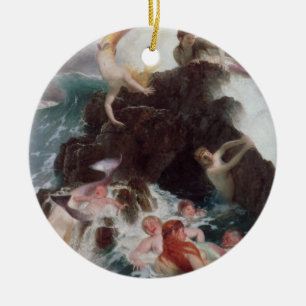 Décoration En Céramique Sirènes au jeu, 1886 (huile sur la toile)
