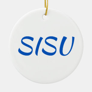 Décoration En Céramique SISU Ornament (Round; White; Finnish Ornament)