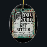 Décoration En Céramique Sitter pour animaux de compagnie - Funky Vintage R<br><div class="desc">Publicité vintage Pet Sitter en turquoise,  aqua,  rouge et noir. Arty,  drôle,  coloré et amusant,  il fait un grand cadeau et apportera sûrement des sourires et des rires au destinataire.</div>