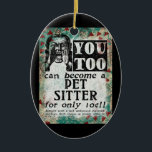 Décoration En Céramique Sitter pour animaux de compagnie - Funky Vintage R<br><div class="desc">Publicité vintage Pet Sitter en turquoise,  aqua,  rouge et noir. Arty,  drôle,  coloré et amusant,  il fait un grand cadeau et apportera sûrement des sourires et des rires au destinataire.</div>
