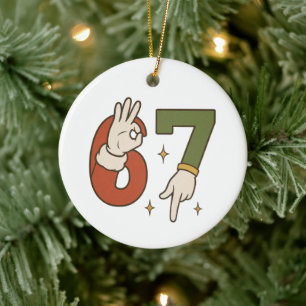 Décoration En Céramique Six Seven 67 6 7 Noël Santa Père Noël Elfe Meme