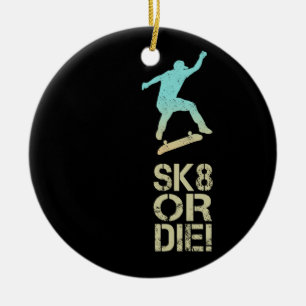 Décoration En Céramique Sk8 Ou Mourez ! Olli Skater Vintage Pour Skate