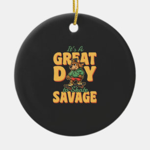 Décoration En Céramique Skate Dog Great Day Savage