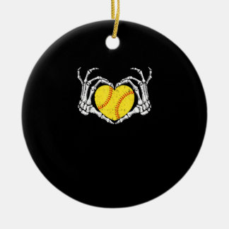 Décoration En Céramique Skeleton Mains Coeur Halloween Costume Softball Wo