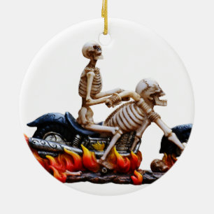 Décoration En Céramique Skeleton Rider