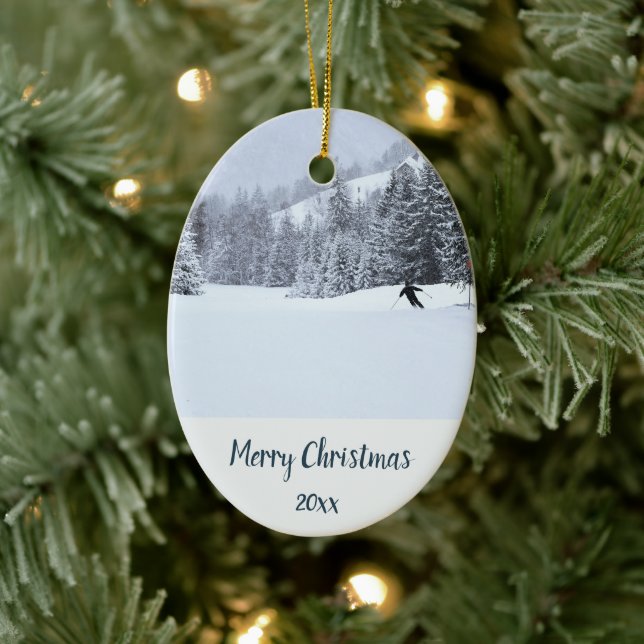 Décoration En Céramique Ski de neige sur mesure Ski d'hiver (Arbre)