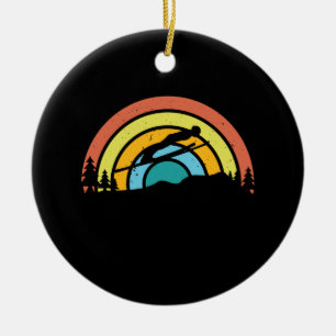 Décoration En Céramique Ski de saut Retro