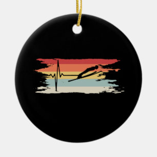 Décoration En Céramique Ski de saut Retro