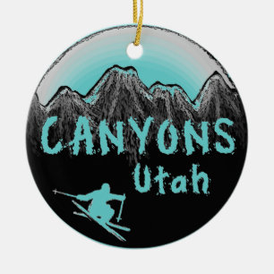 Décoration En Céramique Skieur de l'Utah de canyons