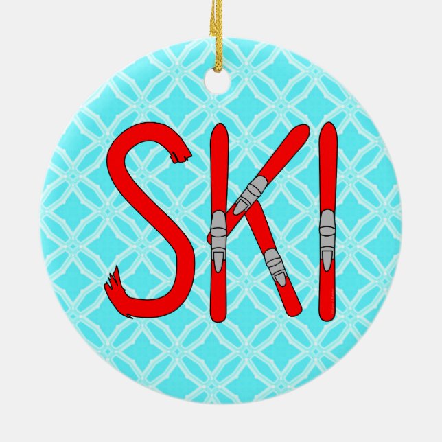 Décoration En Céramique Skis (Dos)