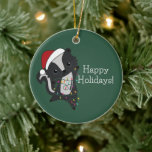 Décoration En Céramique Skunk Christmas Skunk Winter Animals Adult Cloth<br><div class="desc">Les Skunk pour Christmas with fairy lights. Funny animals with toxits and snow to the holidays. Donc Funny for Christmas in July. Stinkiers are sweet animals and perfect for Christmas.</div>