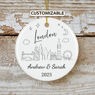 Décoration En Céramique Skyline personnalisée London Ornament, Angleterre