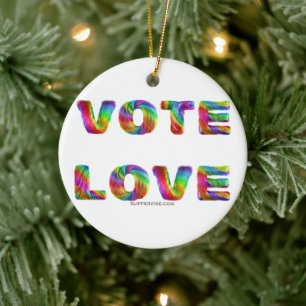 Décoration En Céramique SlipperyJoe vote amour égalité fourrure arc-en-cie