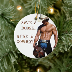 Décoration En Céramique SlipperyJoe's sauve cheval monter chapeau de cowbo