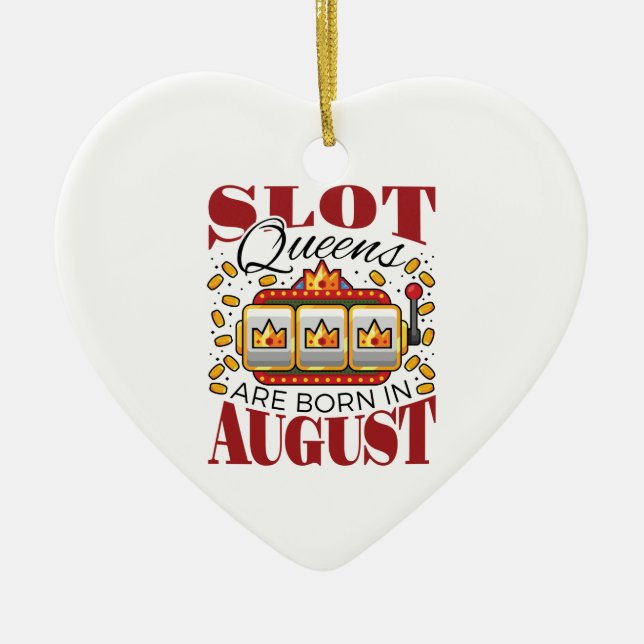 Décoration En Céramique Slot Queens sont nés en août Anniversaire Joueur (Devant)