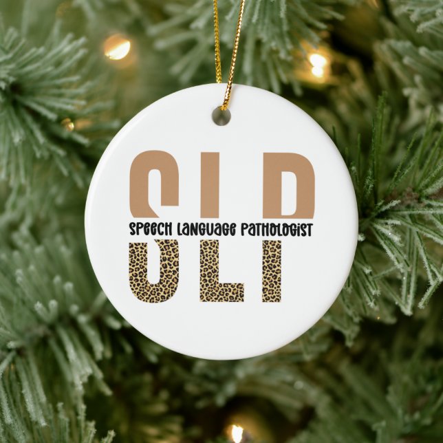 Décoration En Céramique SLP papier guépard orthophoniste cadeau (Arbre)