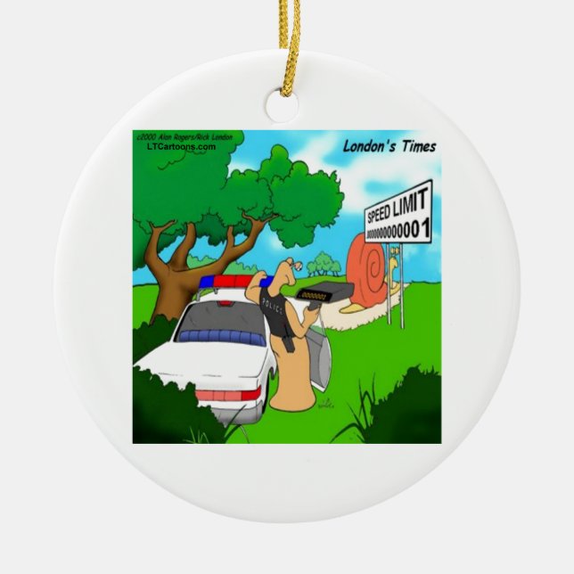 Décoration En Céramique Slug Traffic Cop drôle (Devant)