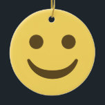 Décoration En Céramique Smiling emoji<br><div class="desc">Un simple ornement du visage souriant. Emoji art Version 2 par EmojiOne. Sous licence Creative Commons (CC-BY 4.0).</div>