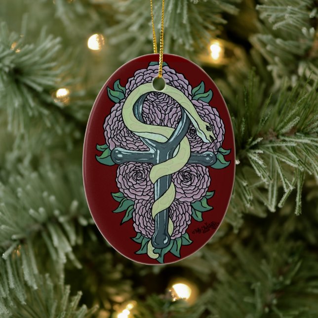 Décoration En Céramique Snake enveloppé autour du tatouage de cheville par (Arbre)