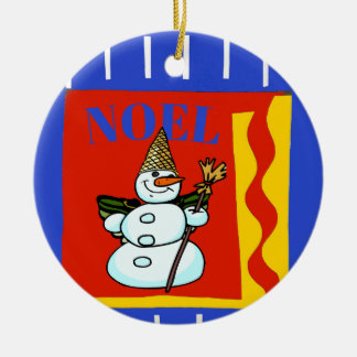 Décoration En Céramique Snow Man, Noel, ajouter, modifier du texte