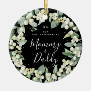 Décoration En Céramique Snowberries Premier Noël en tant que parents Photo