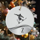 Décoration En Céramique Snowboard Monogramme Cadeau Snowboard<br><div class="desc">Cette conception a été créée par art numérique. Elle peut être personnalisée dans la zone fournie ou customisée en choisissant le clic pour customiser une autre option et en changeant le nom, les initiales ou les mots. Vous pouvez également modifier la couleur et le style du texte ou supprimer le...</div>