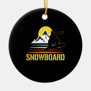 Décoration En Céramique Snowboard Retro Vintage