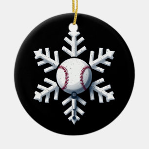 Décoration En Céramique Snowflake Baseball Snowball Noël